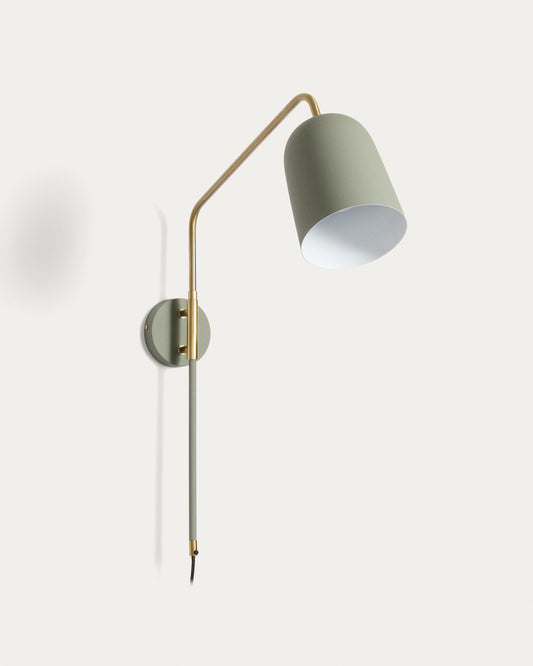 Audrie wall light in steel with green painted finish