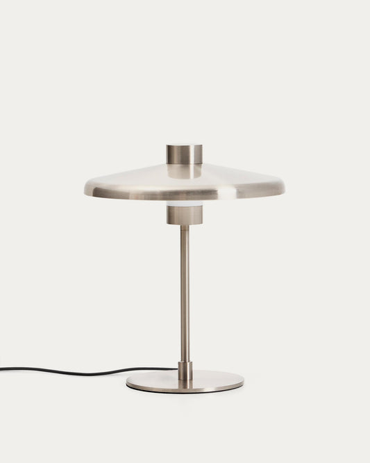 Nuvira table lamp in light grey brushed metal