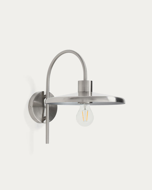 Nuvira wall light in light grey brushed metal