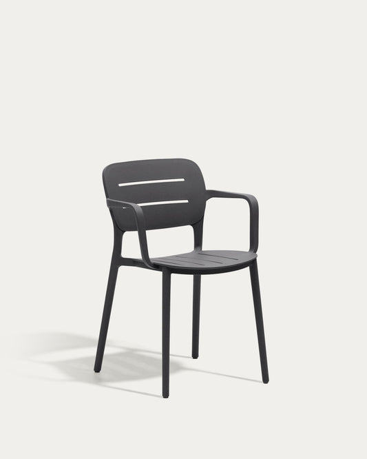 Morella stackable outdoor chair in grey