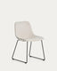 Zahara beige chenille chair with steel legs with black finish FSC 100%