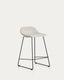 Zahara stool in beige chenille with steel legs with black finish 65cm FSC 100%