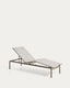 Stackable sun lounger Lesina in taupe aluminium and ecru texteline