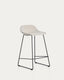 Zahara stool in beige chenille with steel legs with black finish 76cm FSC 100%