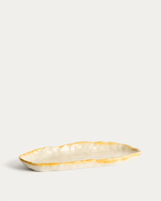 Belor white ceramic tray 31.8 x 13cm