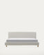 Pearl chenille Valma bed with removable cover and solid beech wood legs for a 180 x 200 cm mattress