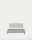 Pearl chenille Valma bed with removable cover and solid beech wood legs for a 90 x 200 cm mattress