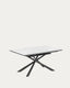 Theone porcelain extendable table in white and black steel legs 160 (210) x 90 cm