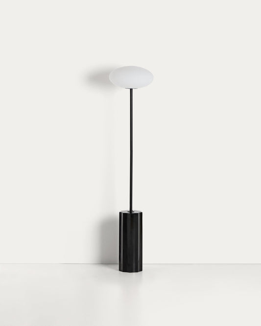 Idela floor lamp in smoked glass and black marble