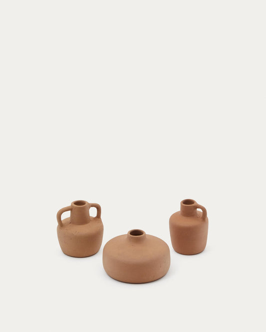 Sofra set of 3 terracotta vases, 6 cm / 7 cm / 10 cm