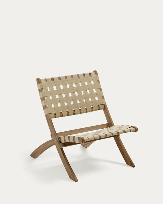FSC 100% cream cord and solid acacia wood Chabeli folding chair
