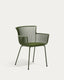 Surpika outdoor chair with green steel legs