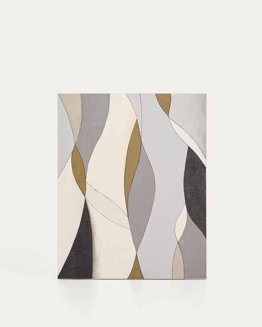 Marvilo grey and mustard abstract canvas 80 x 100cm