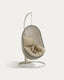 Hanging armchair with light grey Cira multicolour base