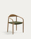 Nina stackable chair in FSC 100% solid acacia wood and green rope cord
