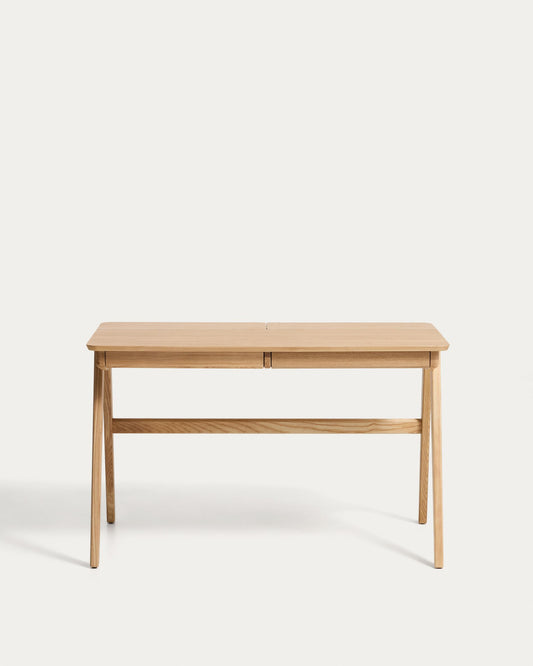 Julia table in veneer and solid ash wood 120 x 65 cm