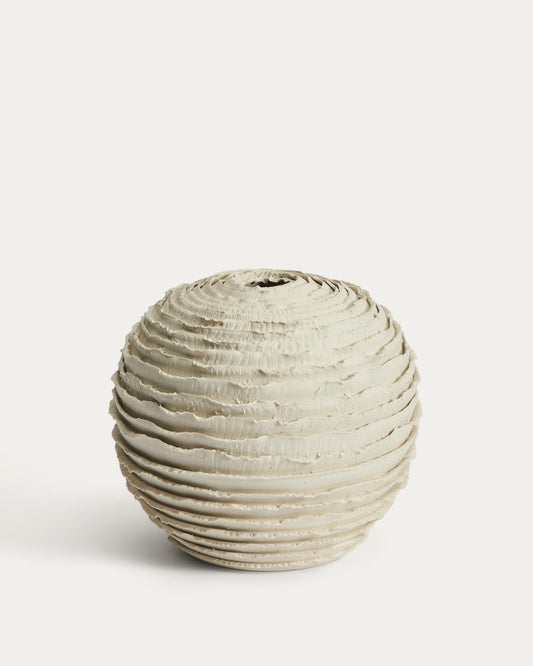 Evania vase in beige ceramic 21 cm
