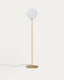 Brisia metal floor lamp with brushed brass finish and 1 frosted glass ball Ø30cm