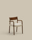 Falconera chair with a removable cover in solid oak wood with walnut finish FSC Mix Credit