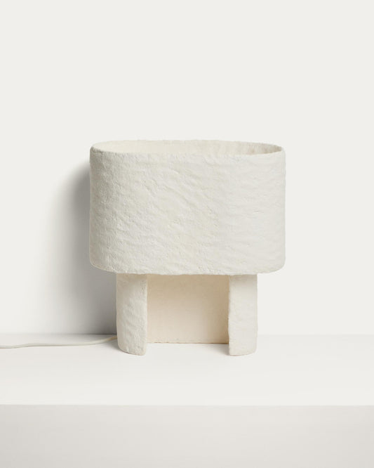 Bedala white papier-mâché table lamp