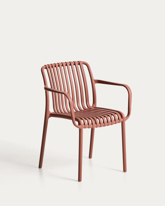 Isabellini stackable outdoor chair in terracotta