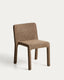 Loria stackable chair in chocolate brown chenille FSC 100%