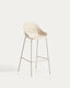 Sanile stool with beige-finish steel legs 74 cm