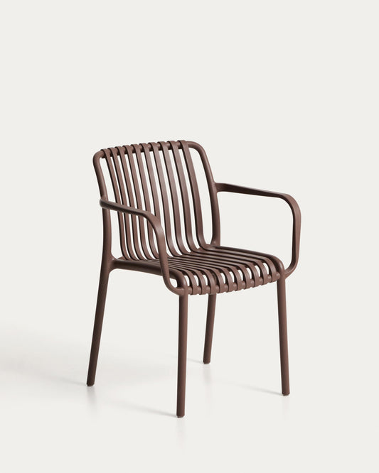 Isabellini stackable outdoor chair in brown