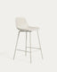Altea beige stool with beige finish steel legs 65cm