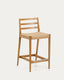 Analy stool backrest solid oak wood natural-tone finish and rope seat 65 cm FSC 100%.