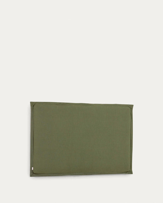 Tanit headboard with removable green linen cover for a bed up to 160 cm