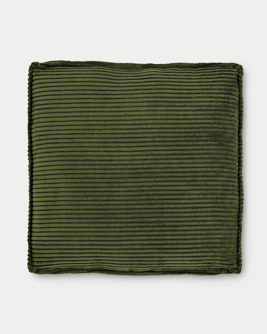 Blok cushion in green thick corduroy 60 x 60cm