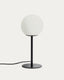Brisia metal table lamp with black finish and 1 frosted glass ball Ø15cm