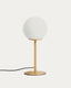 Brisia metal table lamp with brushed brass finish and 1 frosted glass ball Ø15cm
