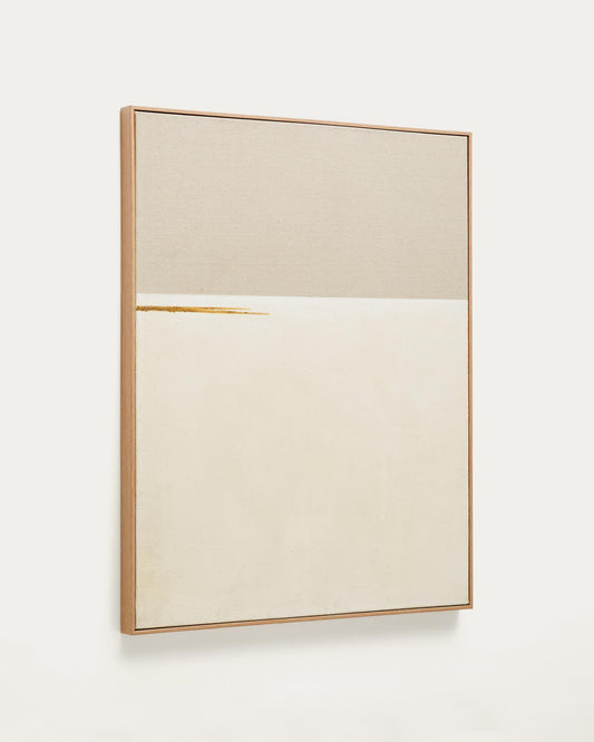 Salin abstract painting with a horizontal linen stripe 80 x 100 cm