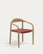 Nina stackable chair in FSC 100% solid acacia wood and terracotta rope seat