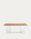 Lotty table in oak veneer with natural finish and glass legs 160 x 90 cm