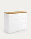 Abilen 3-drawer oak veneer and white lacquer chest of drawers 90 x 75 cm FSC 100%