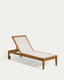 Caterin solid eucalyptus wood outdoor sun lounger in beige, FSC 100%