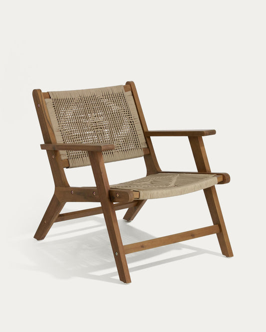 Geralda acacia wood armchair with dark finish FSC 100%