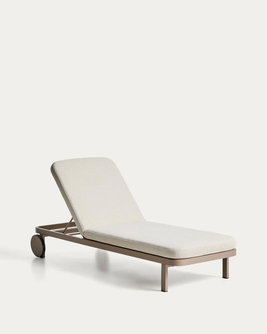 Kionia taupe aluminium sun lounger.