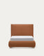 Elerio bed in soft copper chenille for 90 x 200cm mattress