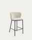 Ciselia stool with white bouclé and black steel legs height 65 cm FSC Mix Credit
