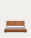 Elerio bed in soft copper chenille for 160 x 200cm mattress