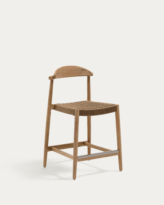 Nina stool in solid acacia wood height 62 cm