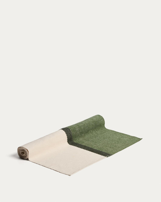 Tari green cotton table runner 50 x 150cm