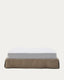 Jaira linen and cotton base with removable cover in taupe for a 180 x 200 cm mattress