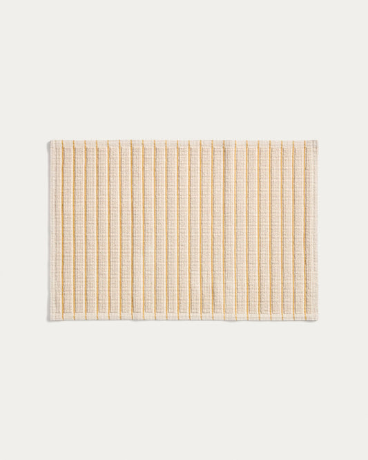 Merade cotton bathmat with yellow stripes 50 x 80cm