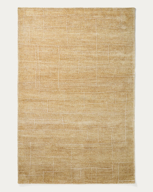 Eloda mustard wool and viscose rug 200 x 300cm
