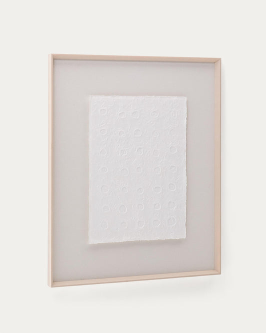 Olvin abstract picture on white recycled paper with hand-crafted reliefs 104 x 124cm